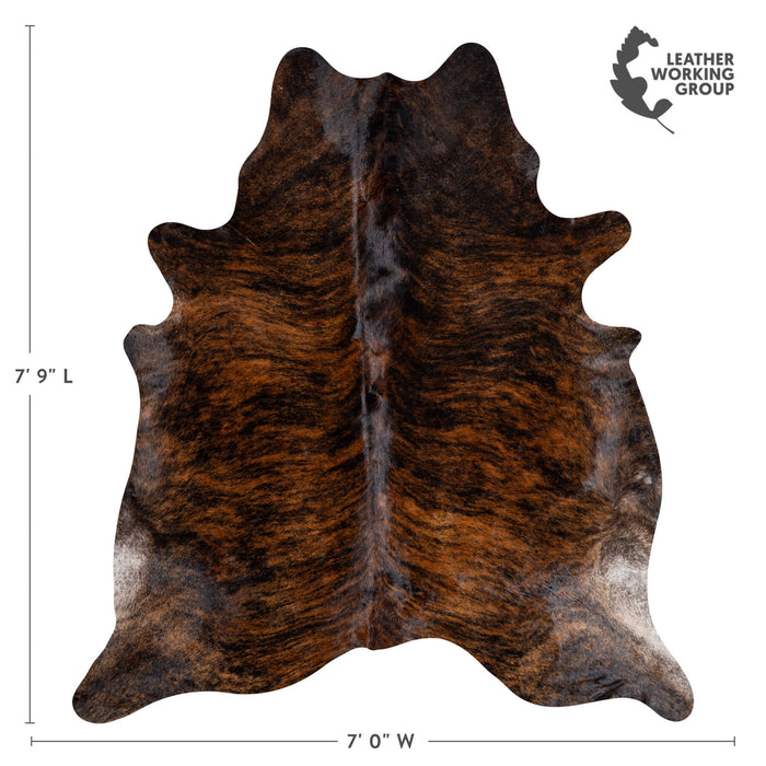 Brazilian Brindle Cowhide Rug Size 7'9" L x 7'0" W 8478