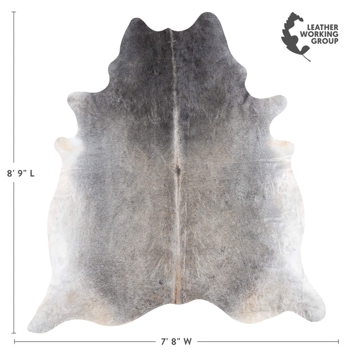 Brazilian Grey Cowhide Rug Size 8'9" L x 7'8" W 8480