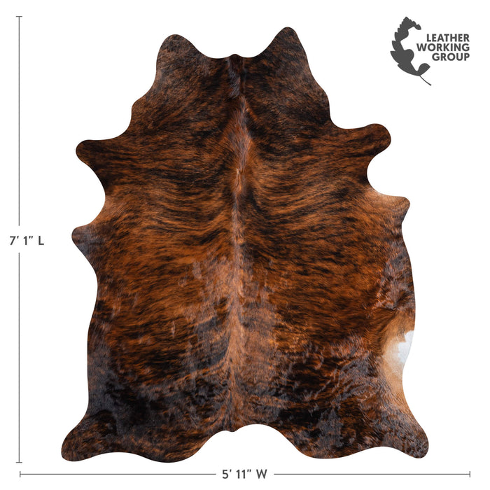 Brazilian Brindle Cowhide Rug Size 7'1" L x 5'11" W 8490