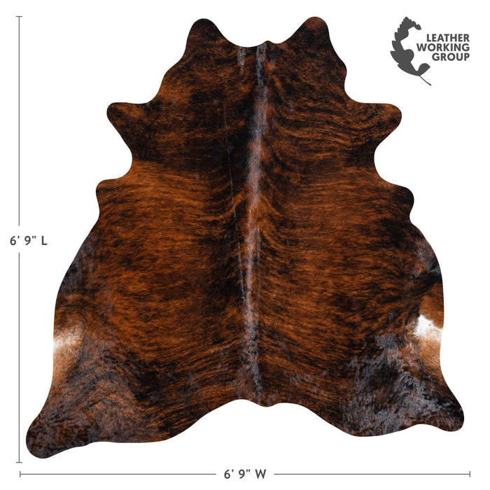 Brazilian Brindle Cowhide Rug Size 6'9" L x 6'9" W 8491