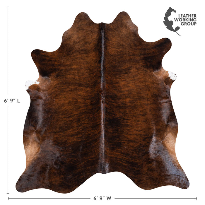Brazilian Brindle Cowhide Rug Size 6'9" L x 6'3" W 8493