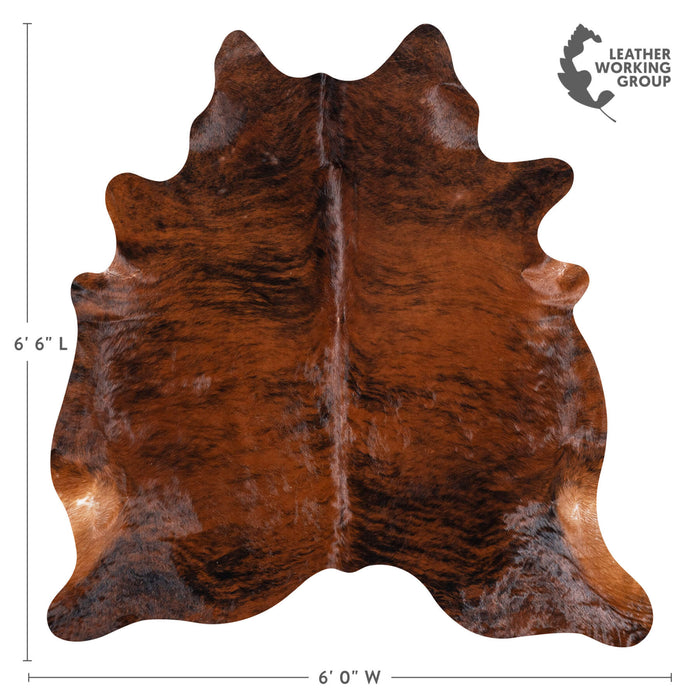 Brazilian Brindle Cowhide Rug Size 6'6" L x 6'0" W 8495
