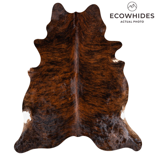 Brazilian Brindle Cowhide Rug Size 7'2" L x 6'1" W 8496
