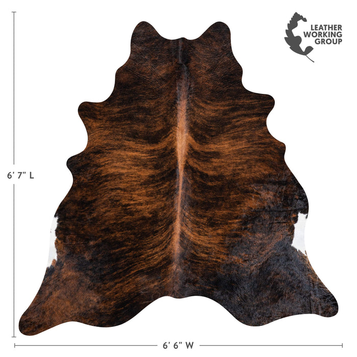 Brazilian Brindle Cowhide Rug Size 6'7" L x 6'6" W 8497