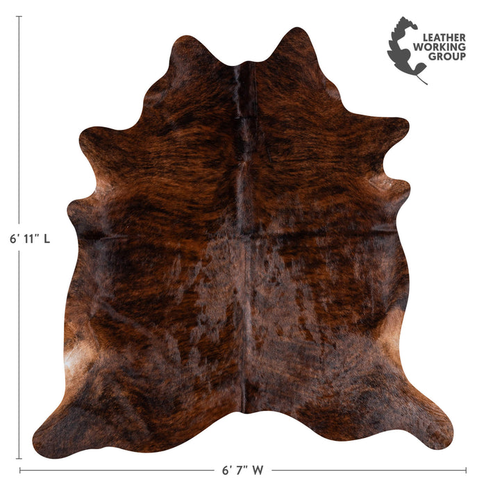 Brazilian Brindle Cowhide Rug Size 6'11" L x 6'7" W 8499