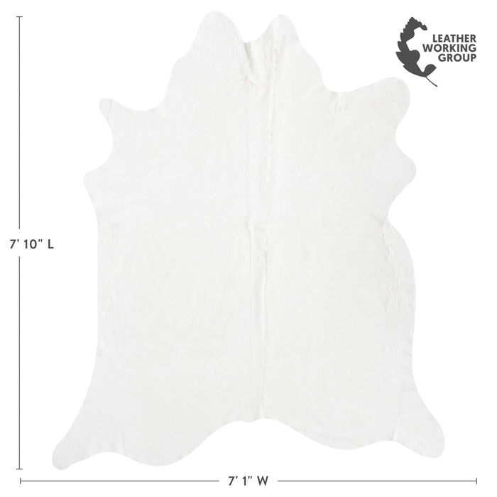 Brazilian White Cowhide Rug Size 7'10" L x 7'1" W 8501