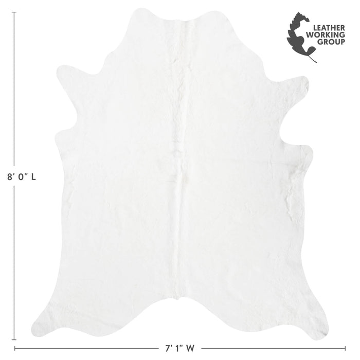 Brazilian White Cowhide Rug Size 8'0" L x 7'1" W 8502