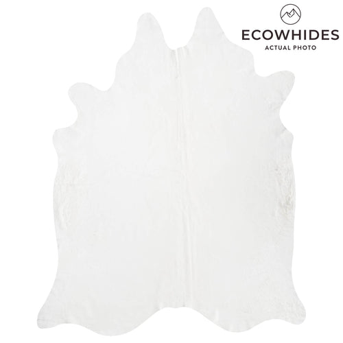 Brazilian White Cowhide Rug Size 8'7" L x 7'2" W 8504
