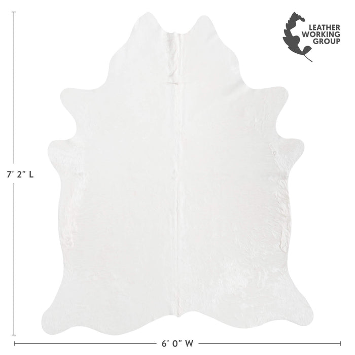 Brazilian White Cowhide Rug Size 7'2" L x 6'0" W 8506