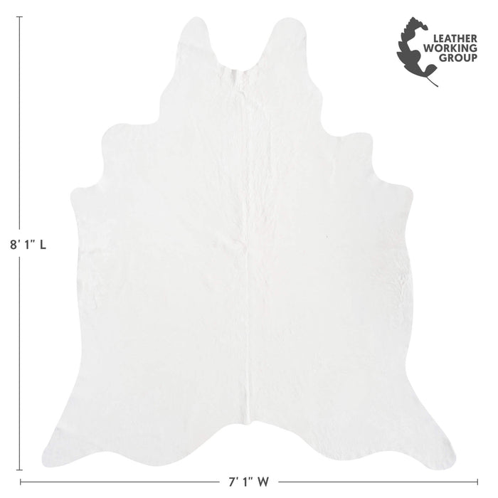 Brazilian White Cowhide Rug Size 8'1" L x 7'1" W 8508