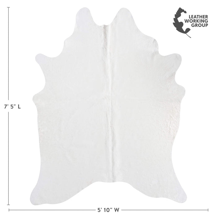 Brazilian White Cowhide Rug Size 7'5" L x 5'10" W 8511