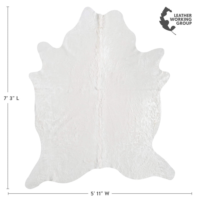 Brazilian White Cowhide Rug Size 7'3" L x 5'11" W 8512