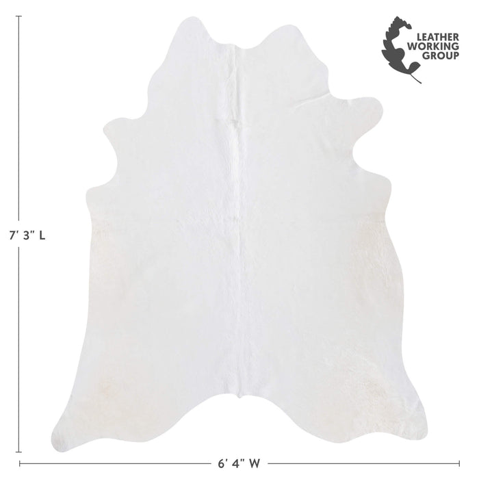 Brazilian White Cowhide Rug Size 7'3" L x 6'4" W 8514