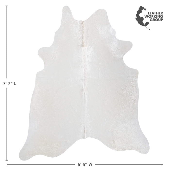 Brazilian White Cowhide Rug Size 7'7" L x 6'5" W 8515