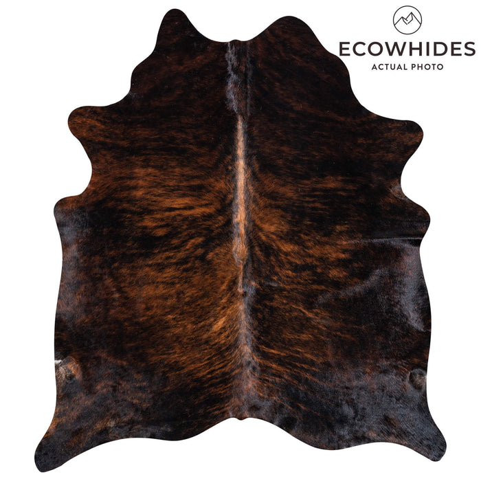 Brazilian Dark Brindle Cowhide Rug Size 6'10" L x 6'1" W 8517