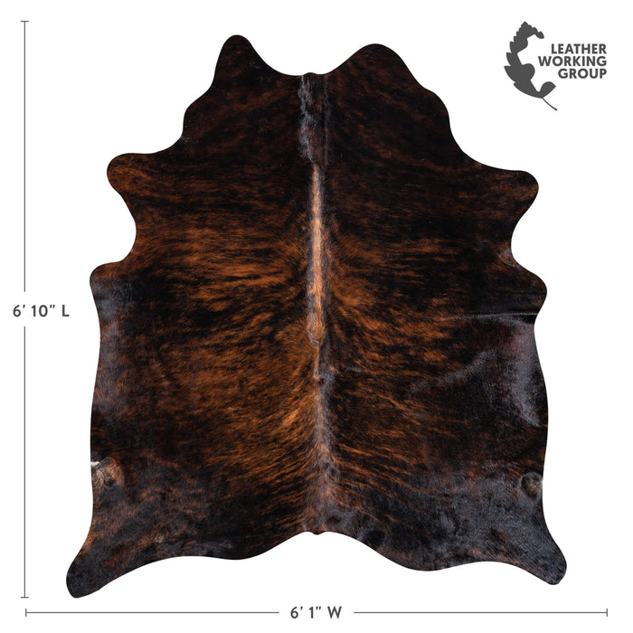 Brazilian Dark Brindle Cowhide Rug Size 6'10" L x 6'1" W 8517