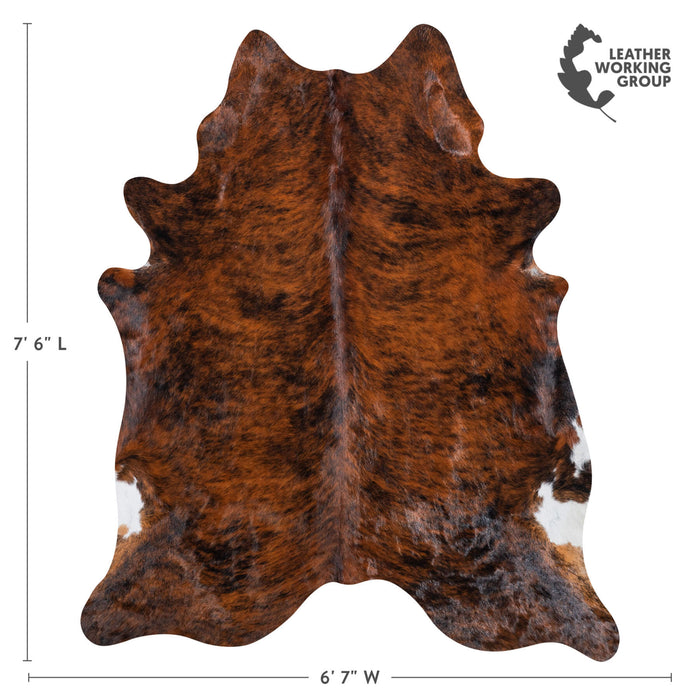 Brazilian Brindle Cowhide Rug Size 7'6" L x 6'7" W 8521