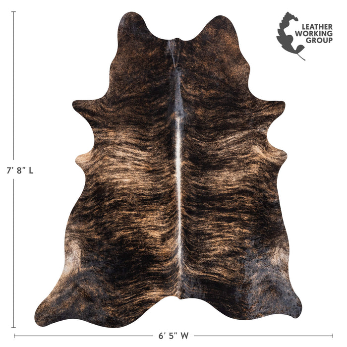 Brazilian Brindle Cowhide Rug Size 7'8" L x 6'5" W 8524