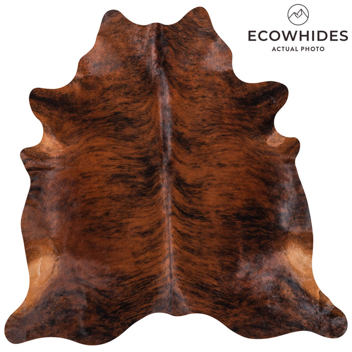 Brazilian Brindle Cowhide Rug Size 7'1" L x 6'11" W 8525