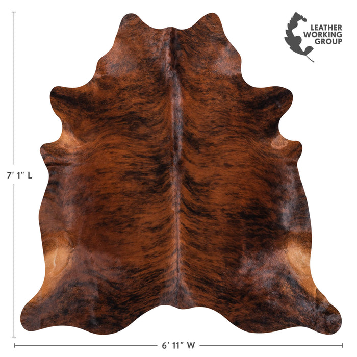 Brazilian Brindle Cowhide Rug Size 7'1" L x 6'11" W 8525