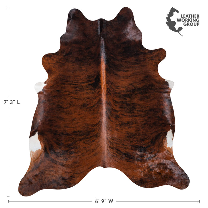 Brazilian Brindle Cowhide Rug Size 7'3" L x 6'9" W 8526