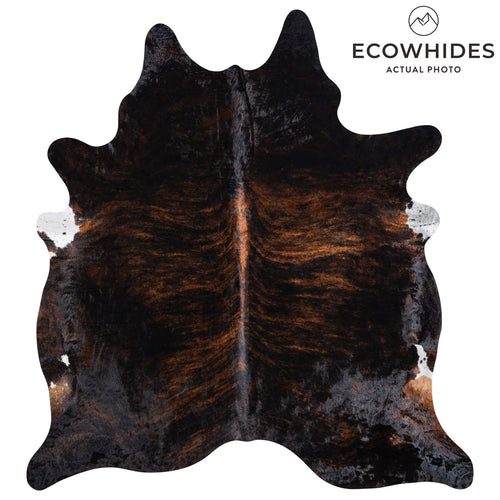 Brazilian Dark Brindle Cowhide Rug Size 7'4" L x 6'8" W 8529