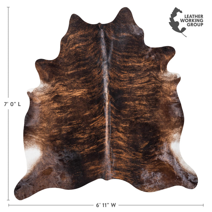 Brazilian Brindle Cowhide Rug Size 7'0" L x 6'11" W 8531