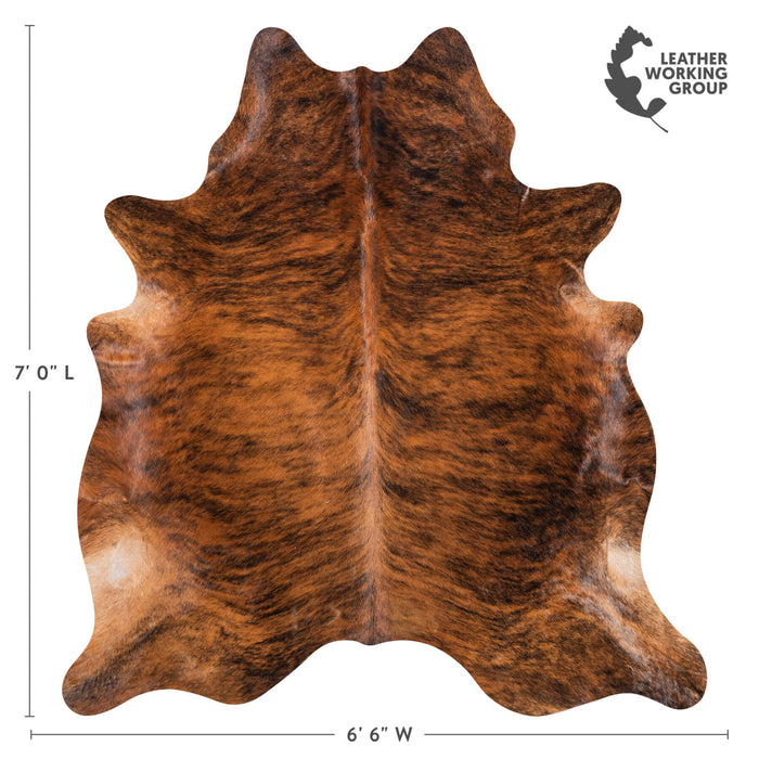 Brazilian Brindle Cowhide Rug Size 7'0" L x 6'6" W 8533