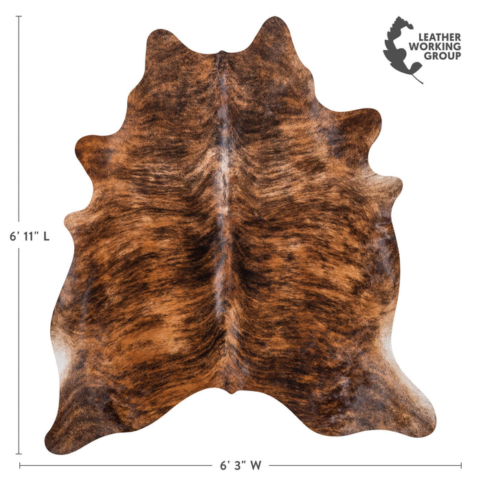 Brazilian Brindle Cowhide Rug Size 6'11" L x 6'3" W 8540