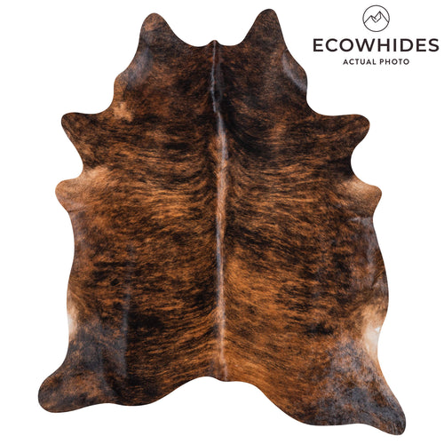 Brazilian Brindle Cowhide Rug Size 6'11" L x 5'11" W 8543