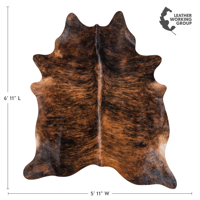 Brazilian Brindle Cowhide Rug Size 6'11" L x 5'11" W 8543