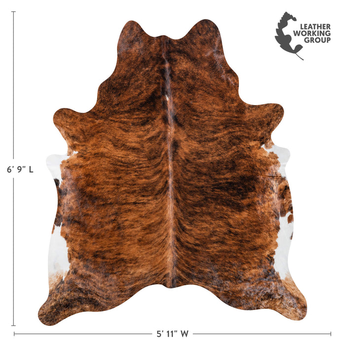 Brazilian Brindle Cowhide Rug Size 6'9" L x 5'11" W 8546
