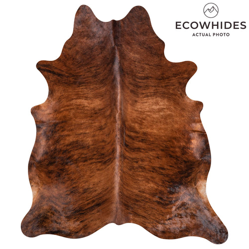 Brazilian Brindle Cowhide Rug Size 7'1" L x 6'1" W 8550
