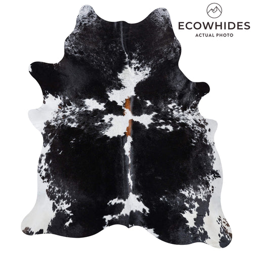 Brazilian Black and White Cowhide Rug Size 7'7" L x 6'6" W 8568