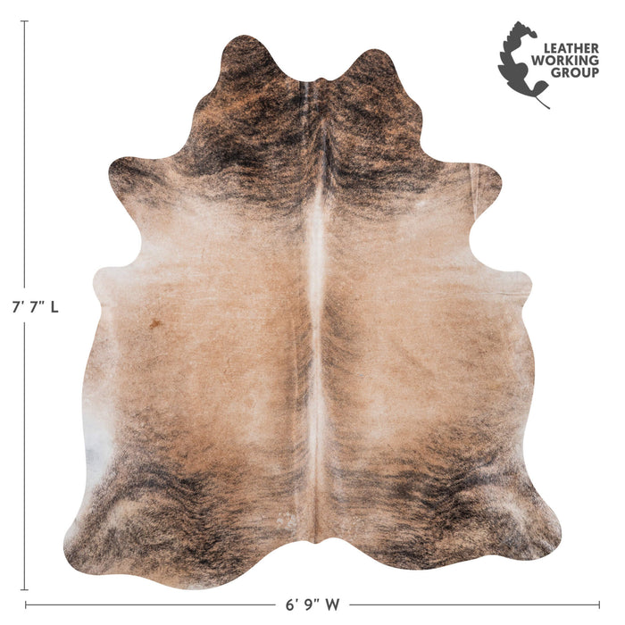 Brazilian Brindle Cowhide Rug Size 7'7" L x 6'9" W 8569