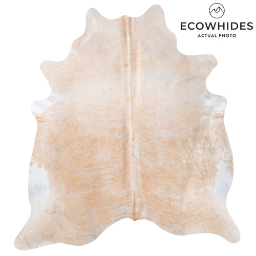 Brazilian Palomino and White Cowhide Rug Size 7'4" L x 6'9" W 8572