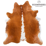 Brazilian Brown and White Cowhide Rug Size 7'6" L x 6'7" W 8581