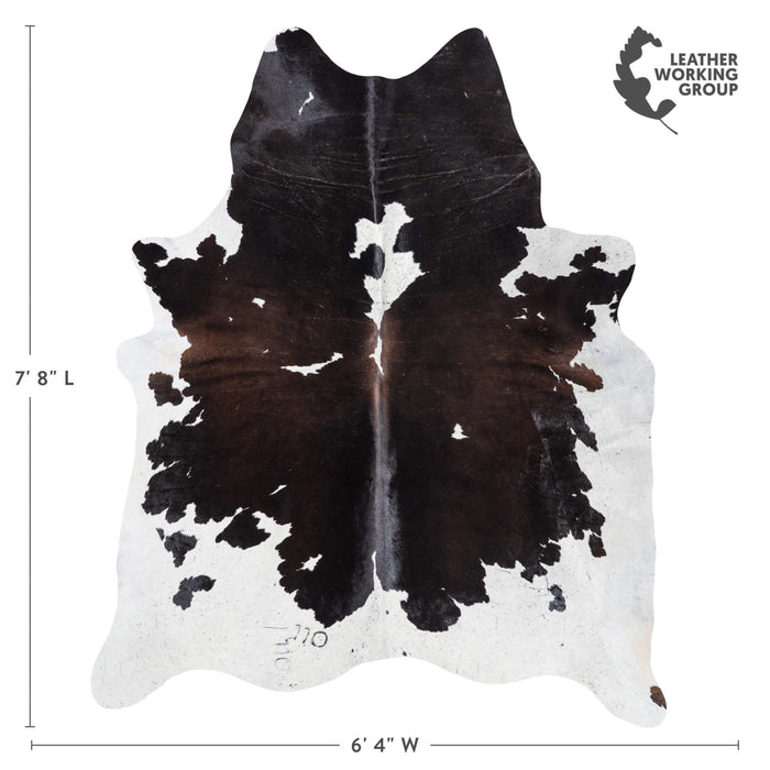 Brazilian Black and White Cowhide Rug Size 7'8" L x 6'4" W 8583