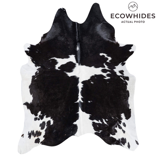 Brazilian Black and White Cowhide Rug Size 7'8" L x 6'4" W 8585