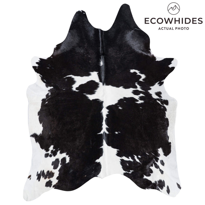 Brazilian Black and White Cowhide Rug Size 7'8" L x 6'4" W 8585