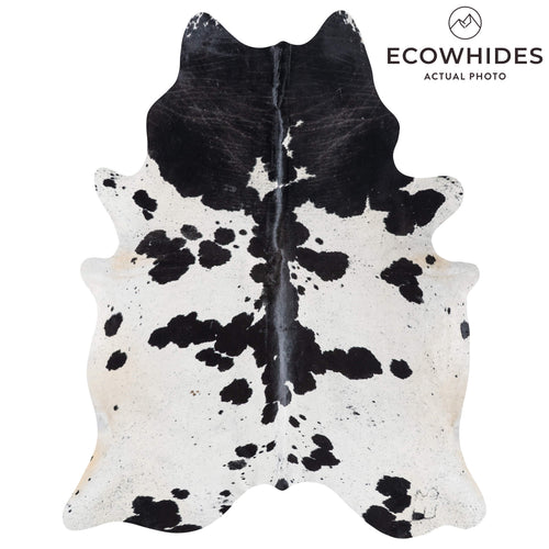 Brazilian Black and White Cowhide Rug Size 7'9" L x 6'3" W 8588