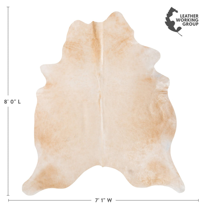 Brazilian Beige Cowhide Rug Size 8'0" L x 7'1" W 8593