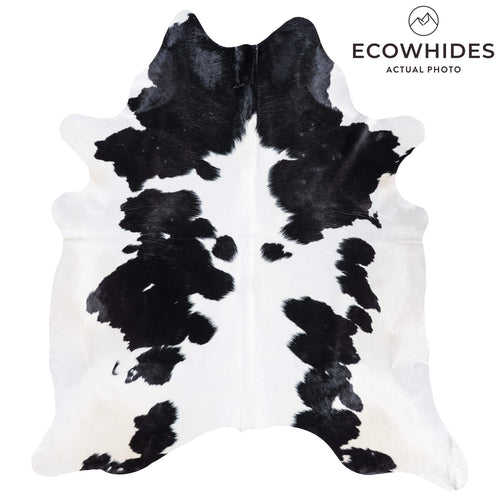 Brazilian Black and White Cowhide Rug Size 8'0" L x 7'1" W 8596