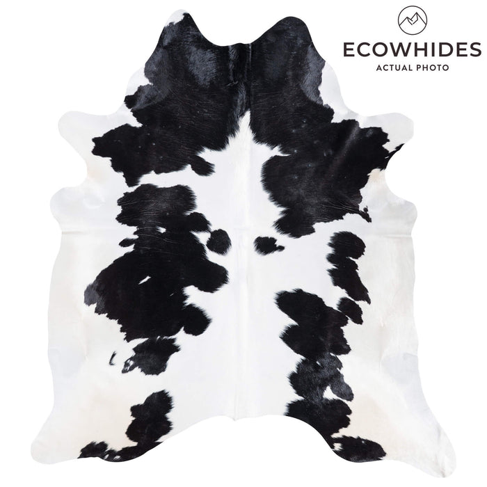 Brazilian Black and White Cowhide Rug Size 8'0" L x 7'1" W 8596