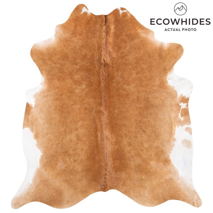 Brazilian Brown and White Cowhide Rug Size 7'6" L x 6'8" W 8600