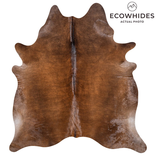 Brazilian Brown Cowhide Rug Size 7'7" L x 6'10" W 8611