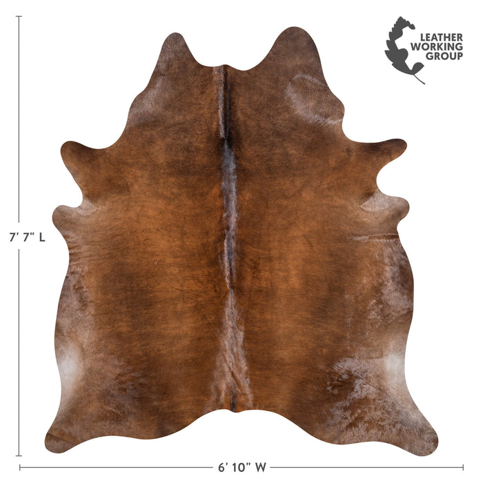 Brazilian Brown Cowhide Rug Size 7'7" L x 6'10" W 8611