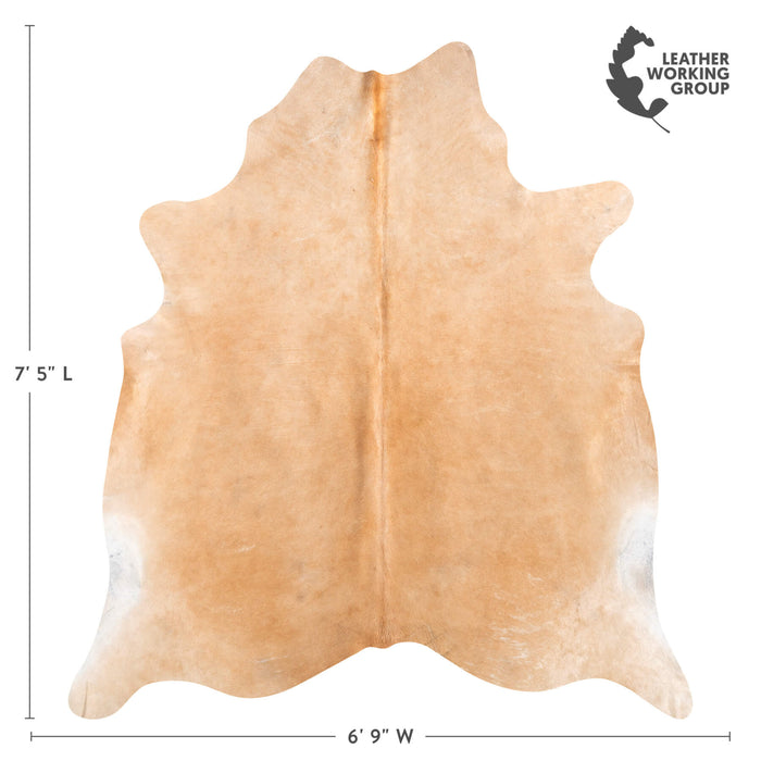 Brazilian Beige Cowhide Rug Size 7'5" L x 6'9" W 8614