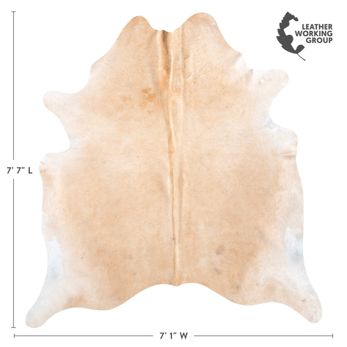 Brazilian Beige Cowhide Rug Size 7'7" L x 7'1" W 8616