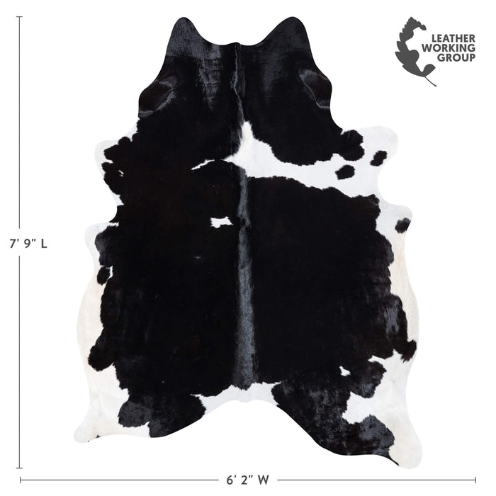 Brazilian Black and White Cowhide Rug Size 7'9" L x 6'2" W 8617